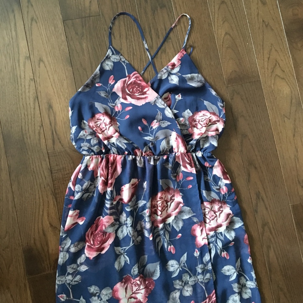 Navy floral maxi dress